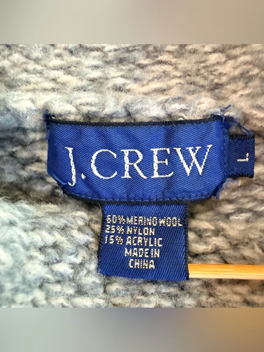 J.Crew Y2K Rollneck Sweater Heather Gray Merino Wool Blend L